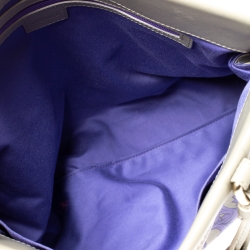 مملوكة مسبقًا Versace Grey/Lilac Baroque Print Coated Canvas and Leather Frame Tote