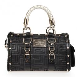 Pre Owned Versace Black Quilted ‘Snap Out Of It’ Satchel