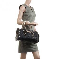 Pre Owned Versace Black Quilted ‘Snap Out Of It’ Satchel