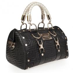 Pre Owned Versace Black Quilted ‘Snap Out Of It’ Satchel