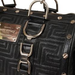 Pre Owned Versace Black Quilted ‘Snap Out Of It’ Satchel