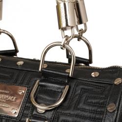 Pre Owned Versace Black Quilted ‘Snap Out Of It’ Satchel