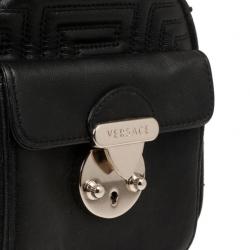 Pre Owned Versace Black Quilted ‘Snap Out Of It’ Satchel