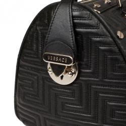 Pre Owned Versace Black Quilted ‘Snap Out Of It’ Satchel