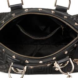 Pre Owned Versace Black Quilted ‘Snap Out Of It’ Satchel