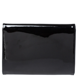 مملوكة مسبقًا Versace Black Patent Leather Medusa Chain Clutch