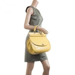 مملوكة مسبقًا Versace Yellow Leather Medium Shoulder Bag