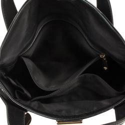 Pre Owned Versace Black Jacquard and Patent Shoulder Bag