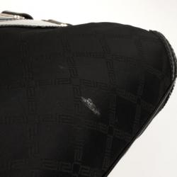Pre Owned Versace Black Jacquard and Patent Shoulder Bag