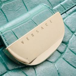 Pre Owned Versace Runway Large Croc and Raffia Darling Tote