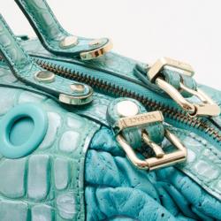 Pre Owned Versace Runway Large Croc and Raffia Darling Tote