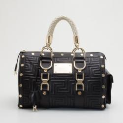 مملوكة مسبقًا Versace Black Quilted ‘Snap Out Of It’ Satchel