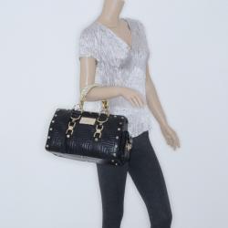 مملوكة مسبقًا Versace Black Quilted ‘Snap Out Of It’ Satchel