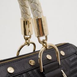 مملوكة مسبقًا Versace Black Quilted ‘Snap Out Of It’ Satchel