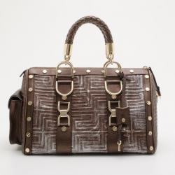 Pre Owned Versace "Couture" 2013 Large Gold Metallic Boston Bag