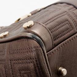 Pre Owned Versace "Couture" 2013 Large Gold Metallic Boston Bag