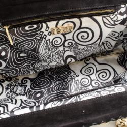 Pre Owned Versace Black Chinchilla Madonna Boston Bag