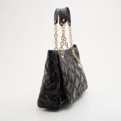 Pre Owned Versace Black Patent Chain Shoulder Bag 