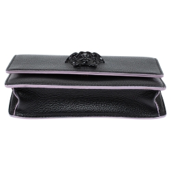 Pre Owned Versace Black Leather Palazzo Chain Shoulder Bag