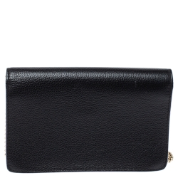 Pre Owned Versace Black Leather Palazzo Chain Shoulder Bag