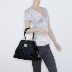 Gianni Versace Pony Hair Framed Patterned Hobo