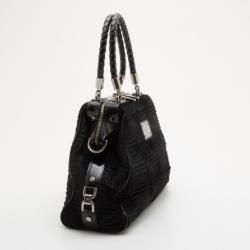 Gianni Versace Pony Hair Framed Patterned Hobo