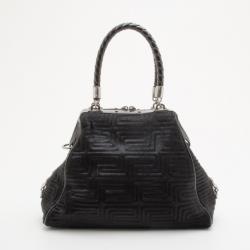 Gianni Versace Pony Hair Framed Patterned Hobo