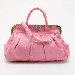 Pre Owned Versace 'Reve - Mini' Framed Leather Satchel