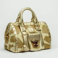 Pre Owned Versace Pony Hair 'Snap Out Of It' Satchel