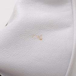 Pre Owned Versace White Leather Biker Hobo
