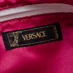 Pre Owned Versace White Leather Biker Hobo