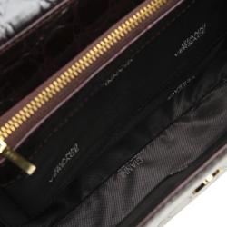 Pre Owned Versace Black Croc Embossed Leather Satchel bag