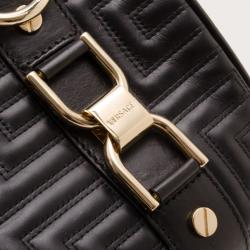 Pre Owned Versace Black Quilted 'Snap Out Of It' Satchel 