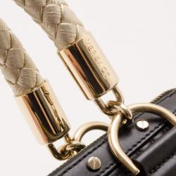 Pre Owned Versace Black Quilted 'Snap Out Of It' Satchel 
