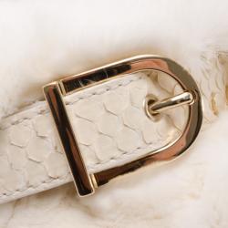 Pre Owned Versace White Chinchilla Madonna Boston Bag