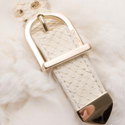 Pre Owned Versace White Chinchilla Madonna Boston Bag