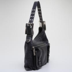 Pre Owned Versace Denim Shoulder Bag