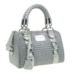 Pre Owned Versace Metallic Leather Quilted Snap Out of It Bag