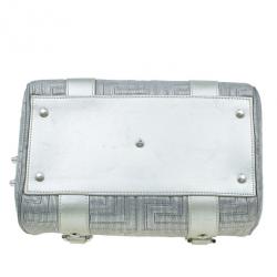 Pre Owned Versace Metallic Leather Quilted Snap Out of It Bag
