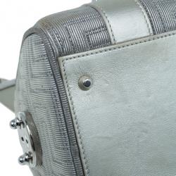 Pre Owned Versace Metallic Leather Quilted Snap Out of It Bag