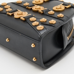 Pre Owned Versace Black Leather Tribute Medallion Satchel