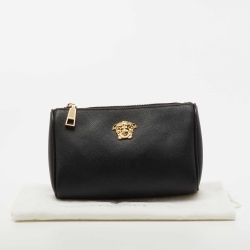 مملوكة مسبقًا Versace Black Leather Medusa Pouch