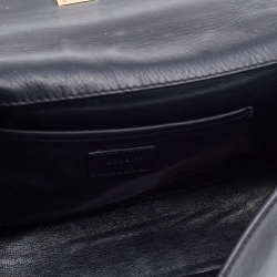 Pre Owned Versace Black Leather Medusa Flap Chain Shoulder Bag