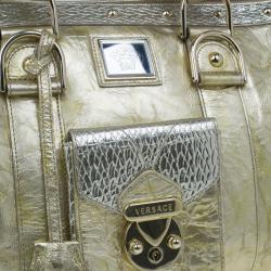 مملوكة مسبقًا حقيبة بوسطن فيرساتشي كبيرة سناب اوت اوف ات ذهبي ميتاليك