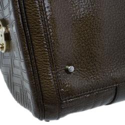 Pre Owned Versace Bronze Quilted Snap Out Of It Satchel