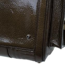 Pre Owned Versace Bronze Quilted Snap Out Of It Satchel