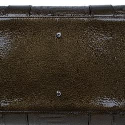 Pre Owned Versace Bronze Quilted Snap Out Of It Satchel