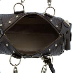 Pre Owned Versace Bronze Quilted Snap Out Of It Satchel