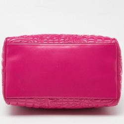 Pre Owned Versace Pink Patent Leather Boston Bag