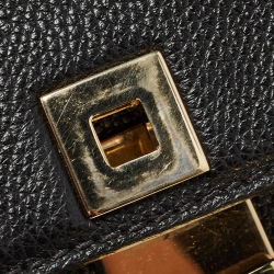 Pre Owned Versace Black Leather Empire Palazzo Tote